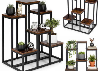 Kwietnik stojący stojak na kwiaty ozdoby 6 półek loft ModernHome