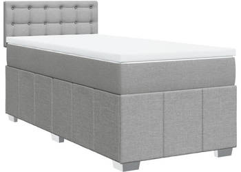 Łóżko kontynentalne z materacem jasnoszare tkanina 80x200 cm WM-3289209