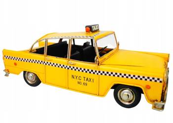 Metalowy pojazd - stary samochód TAXI ŻÓŁTE rekwizyt