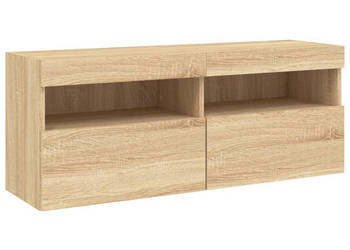 Ścienna szafka TV z LED dąb sonoma 100x30x40 cm WM-837213