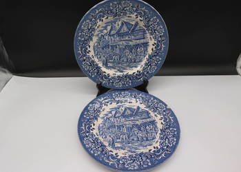 Angielskie dwa talerze Royal Tudor Ware – 17th Century England