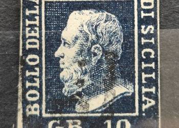 Znaczek Włochy Sycylja 1859,Mi. 5 stemplowany