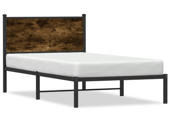 Łóżko Czarne Metalowe Rama Łóżka Metalowa Ze Stelażem 107x203 cm WM-4007663