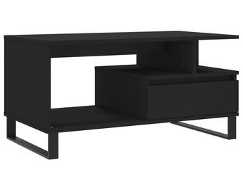 Stolik kawowy czarny 90x49x45 cm materiał drewnopochodny WM-831029