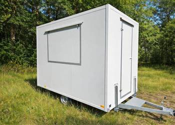 NOWA przyczepa gastronomiczna, WYPOSAŻONA, kompletna z dokumentacją