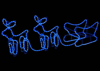 vidaXL Świąteczna dekoracja zewnętrzna: renifery i sanie（SKU:329812）