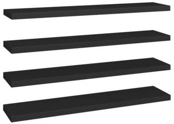 Półki ścienne 4 szt. czarne 120x235x38 cm MDF WM-323843