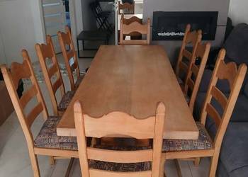 Stół Dębowy + 8 dębowych krzeseł