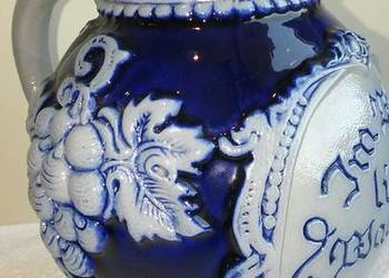 dzbanek dzban ceramiczny poniemiecki, kobalt antyk cudne
