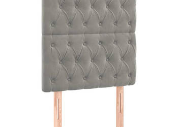 Zagłówek do łóżka z LED jasnoszary 80x7x118/128 cm aksamit WM-3122790