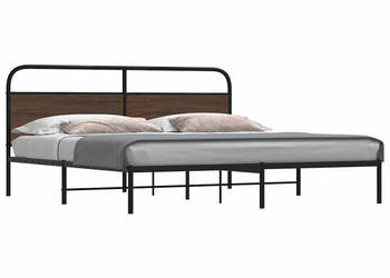 Łóżko Czarne Metalowe Rama Łóżka Metalowa Ze Stelażem 180x200 cm WM-3318656
