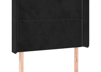 Łóżko z Materacem Kontynentalne Czarne Aksamit LED 80x200 cm WM-3139471