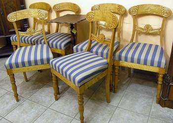 6 krzeseł Biedermeier - brzoza