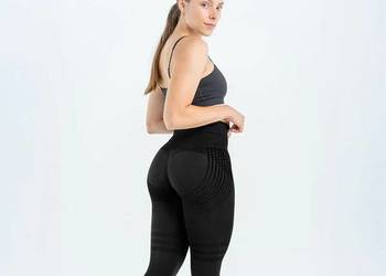 nowe czarne getry antycelulitowe/push-up rozmiar z metki XL ale to chyba L,