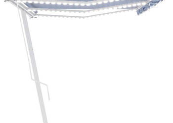 Ręcznie zwijana markiza z LED 600x350 cm niebiesko-biała WM-3069681