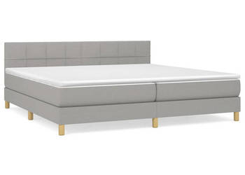 Łóżko kontynentalne z materacem jasnoszare tkanina 200x200 cm WM-3140641