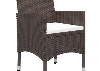 3-cz. zestaw bistro rattan PE i szkło hartowane brązowy WM-3058381
