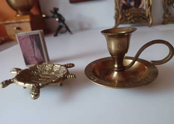Paterka żółwik i kaganek mosiężny. Kolekcja.