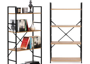 Regał drewniany szeroki 4 półki nowoczesny LOFT ModernHome