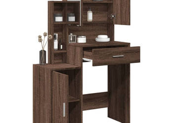 Toaletka z szafką brązowy dąb 80x35x132 cm WM-848240