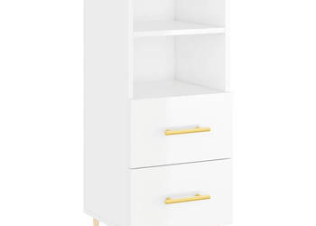 Szafka biała połysk 345x34x90 cm materiał drewnopochodny WM-828654