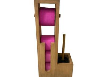 Stojak na papier toaletowy uchwyt pojemnik półka szczotka WC eko 3w1 Kolory