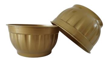 Misa miska 15 cm falbanka doniczka pod stroik stroiki ZŁOTA