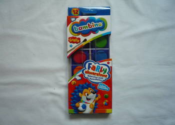 Farby akwarelowe 12 kolorów z pędzelkiem Bambino