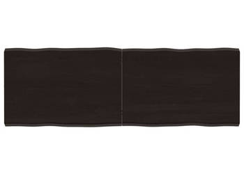 Blat ciemnobrązowy 120x40x(2-4) cm drewno z naturalną krawędzią WM-364022