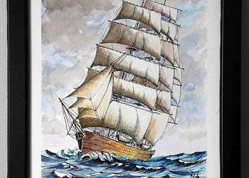 Obraz narysowany Żaglowiec 21x30/17x22,6 od autora