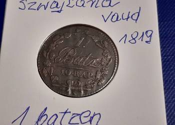 moneta srebrna Szawajcarii kanon Vaud z 1819r