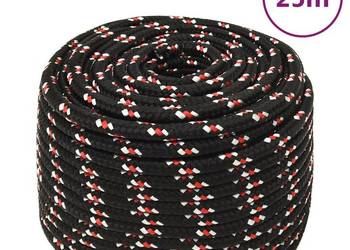 vidaXL Linka żeglarska, czarna, 12 mm, 25 m, polipropylen(SKU:152352)