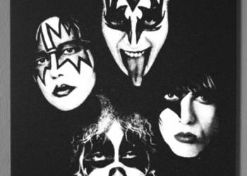 KISS Obraz ręcznie grawerowany na blasze... Staloryt