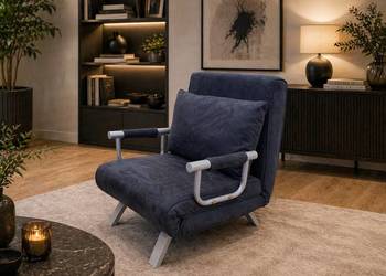 Fotel Rozkładany 2w1 HOMCOM Leżanka Łóżko Regulowane Szary + Poduszka 180cm