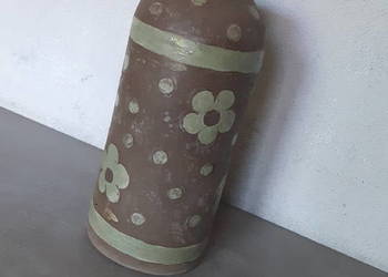 Butelka ceramiczna ręcznie wykonana.