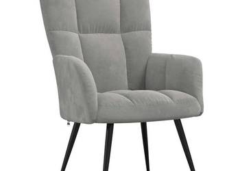 vidaXL Fotel, jasnoszary, obity aksamitem(SKU:328073)