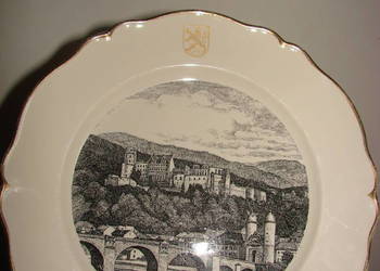 Zamek Heidelberg stary porcelanowy talerz Villeroy&Boch
