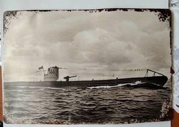 Metalowa tabliczka okręt podwodny