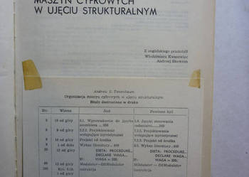 ORGANIZACJA MASZYN CYFROWYCH W UJĘCIU STRUKTURALNYM ORGANIZACJA MASZYN CYFROWYCH W UJĘCIU STRUKTURALNYM