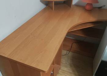 Biurko narożne z szafką i półka