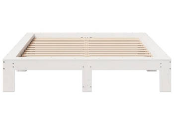 Rama łóżka bez materaca biała lite drewno sosnowe 160x200 cm WM-3308733