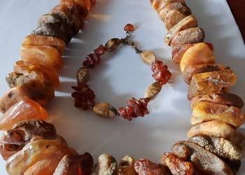 Naszyjnik 210 gram z surowych bryłek bursztynu