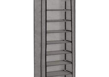 vidaXL Szafka na buty z pokrowcem, szara, 57 x 29 x 162 cm, tkan(SKU282432)