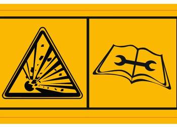 Naklejka ostrzegawcza BHP Uwaga – zagrożenie wybuchem