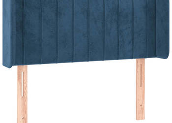 Zagłówek do łóżka z LED ciemnoniebieski 93x16x78/88cm aksamit WM-3123514