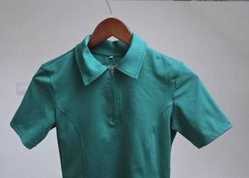 Zielony sportowy top crop polo bluzka na zamek Move