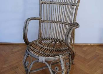 Fotel wiklinowy balkon ogród taras PRL