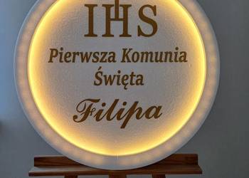 Koło z oświetleniem - dekoracja - Pierwsza Komunia