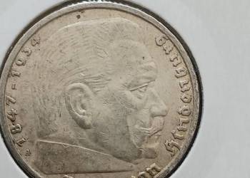 5 Marek Niemcy Paul  von Hindenburg 1936 r.-men. "A" - nr.5-swastyka 5 Marek Niemcy Paul  von Hindenburg 1936 r.-men. "A" - nr.5-swastyka