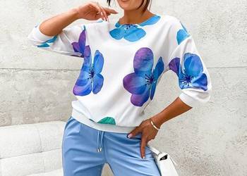 Spodnie sportowo - eleganckie Novum cygaretki rozmiar 38 niebieskie